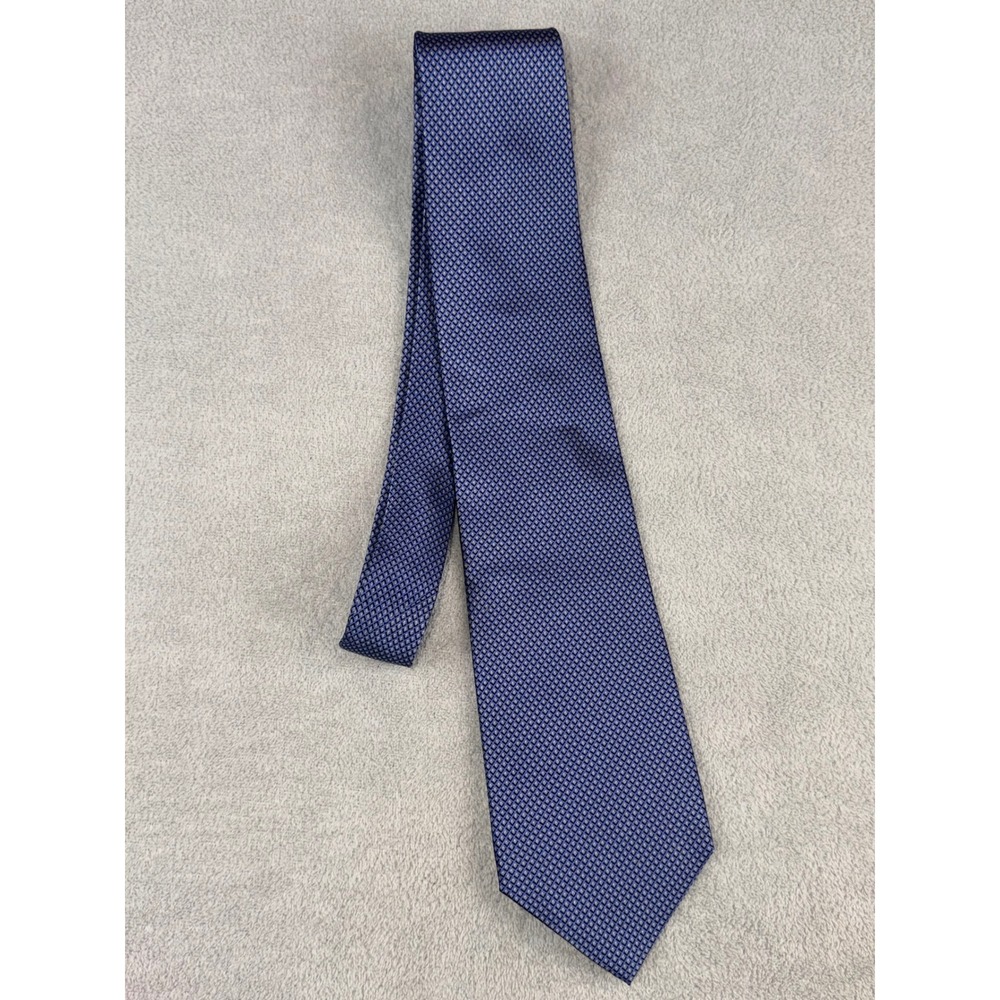 Stonehenge‎ Mens Blue Geometric Micro Pattern 100% Silk Classic Necktie NEW